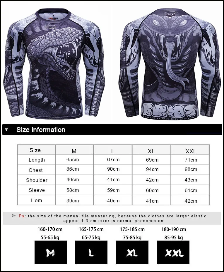 Snake Men MMA Rashguard Jiu Jitsu Jerseys+Pant Set MMA Thair T-shirt Shorts BJJ Boxing 4Pcs/Set Rash Guard Fightwear Sportsuit