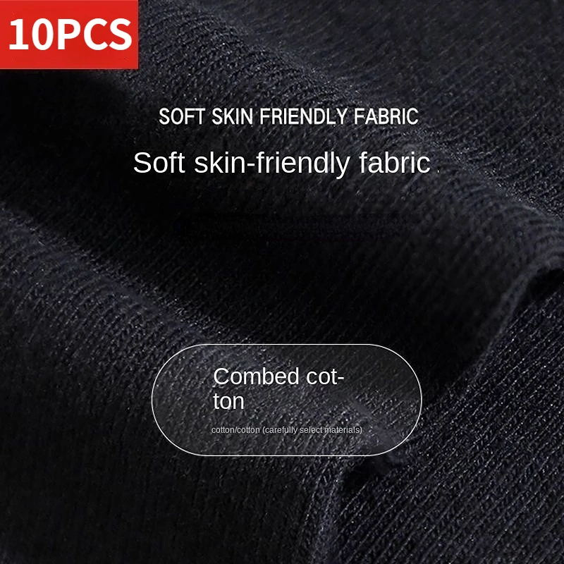 Cotton socks 10 Pairs Men's New Style Business Socks Soft Breathable Summer Winter for Male Plus Size (6.5-14)