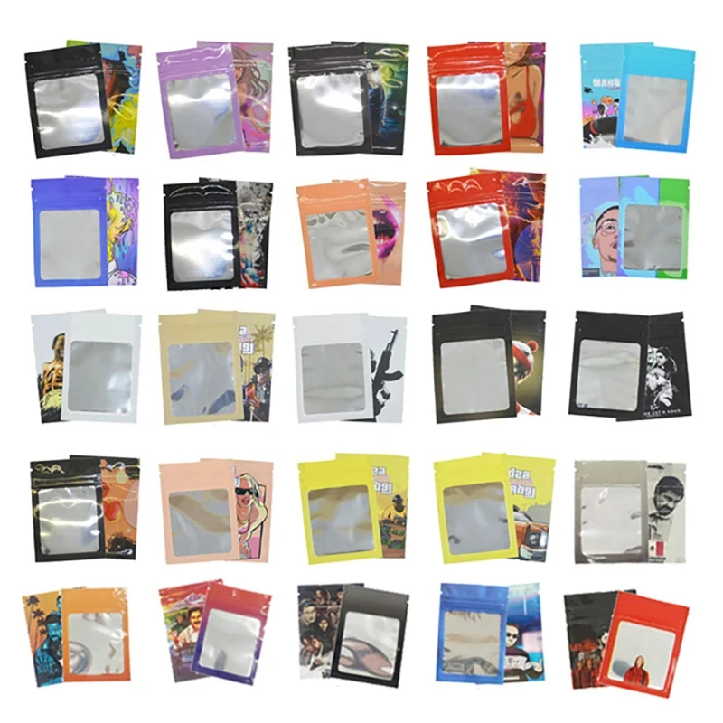 7x10cm Packag Plastic Bag Mini Beuh Pouches Sachets Baggies Resealable Foil ZipLock Mylar Bags Edibles Gummy