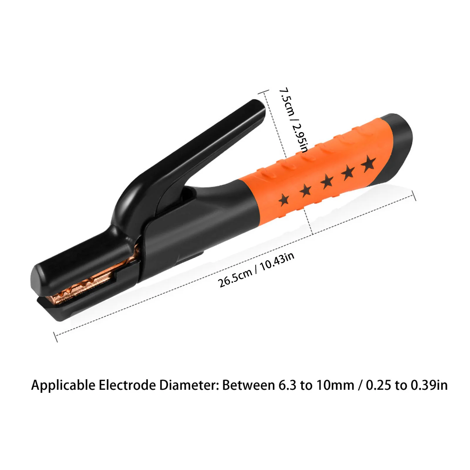 800A Welding Electrode Holder Groove Jaw Heavy Duty Stick Welding Rod Clamp 10 to 20in Cable Copper Electrode Clamp