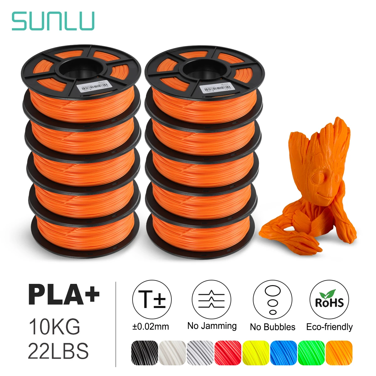 SUNLU PLA PLUS 10KG 1KG/Roll 3D Printer Filament Good Toughness Smooth  Print For 3D Printers And 3D Pen Eco-friendly Material - AliExpress