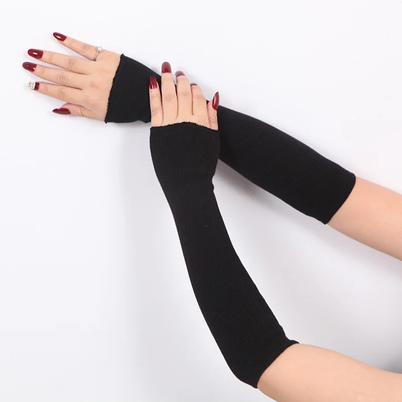 

Autumn and Winter Lovers' Gloves Cotton Thermal Insulation Large Elastic Arm Sleeve Knitted Fashion Medium Long