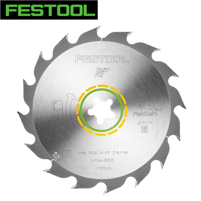 

FESTOOL Original 492049 WOOD RIP CUT HW 190x2,6 FF PW16 For CS 50 Multifunctional Cork Cutting Tools Circular Saw Blade