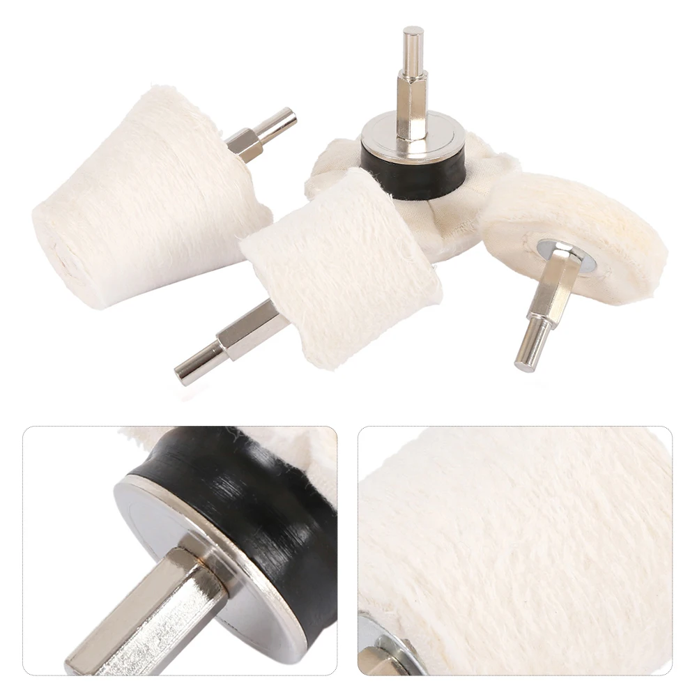 Car Polishing Pad 4pcs Wool Waxing Polish Adapter Polishing Disc Cleaning Tool