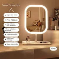 Touch Control Rechargeable LED Vanity Mirror Colors Dimmable Lights Portable Compact Cosmetic Mirror for Home Travel Makeup Use - Image 2