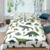 Dinosaur Duvet Cover Cute Dinosaurs Cartoon Animal Theme Bedding Set For Kids Teens Double Queen King Size Quilt Cover 3