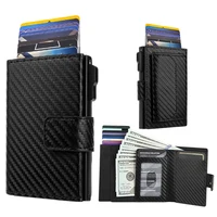 Men's Aluminum Card Holder: Slim RFID Blocking Front Pocket Wallet with Pop-Up ID Window, Cash Slot & Coin Pocket | Holds12Cards