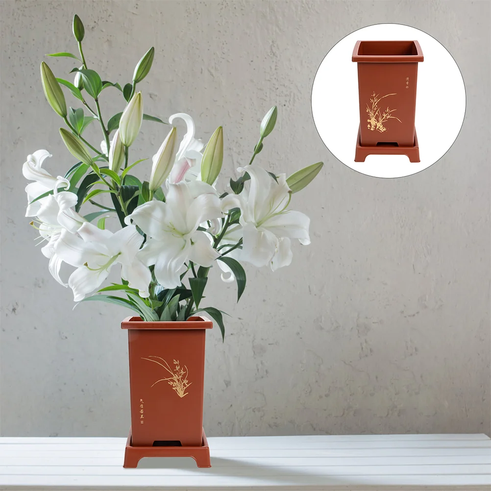 2 Sets Orchid Resin Pots Planter 5