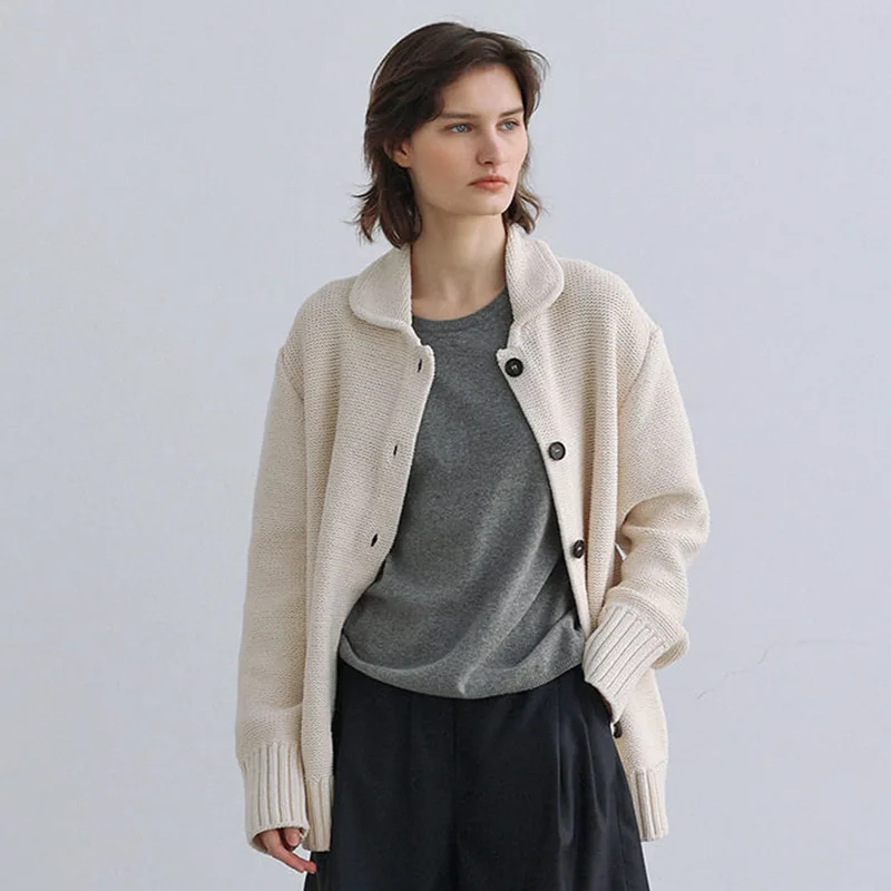 

Women's Knitted Cardigan, Loose Casual Tops, White Sweater, Oversize, Y2k Clothes, Fall, Winter, New, 2021
