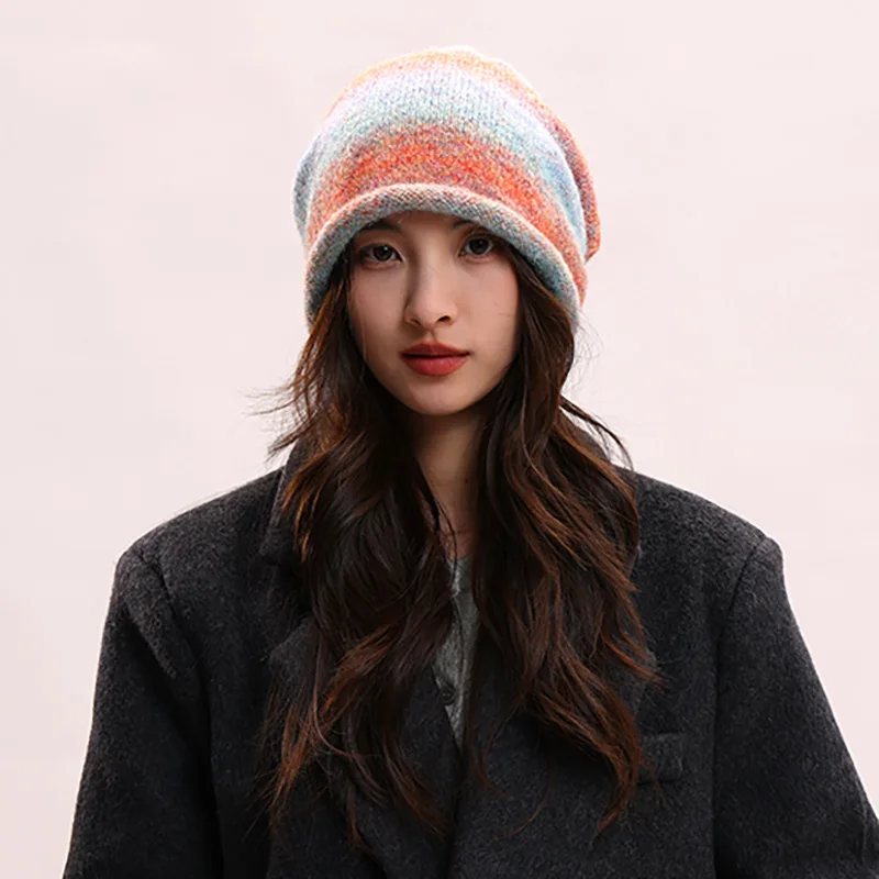 2024 Large Size Beanies Skullies Adult Unisex Soft Winter Autumn Hat for Women Stickers Hats Casual Outdoor Brand Sport Bonnet