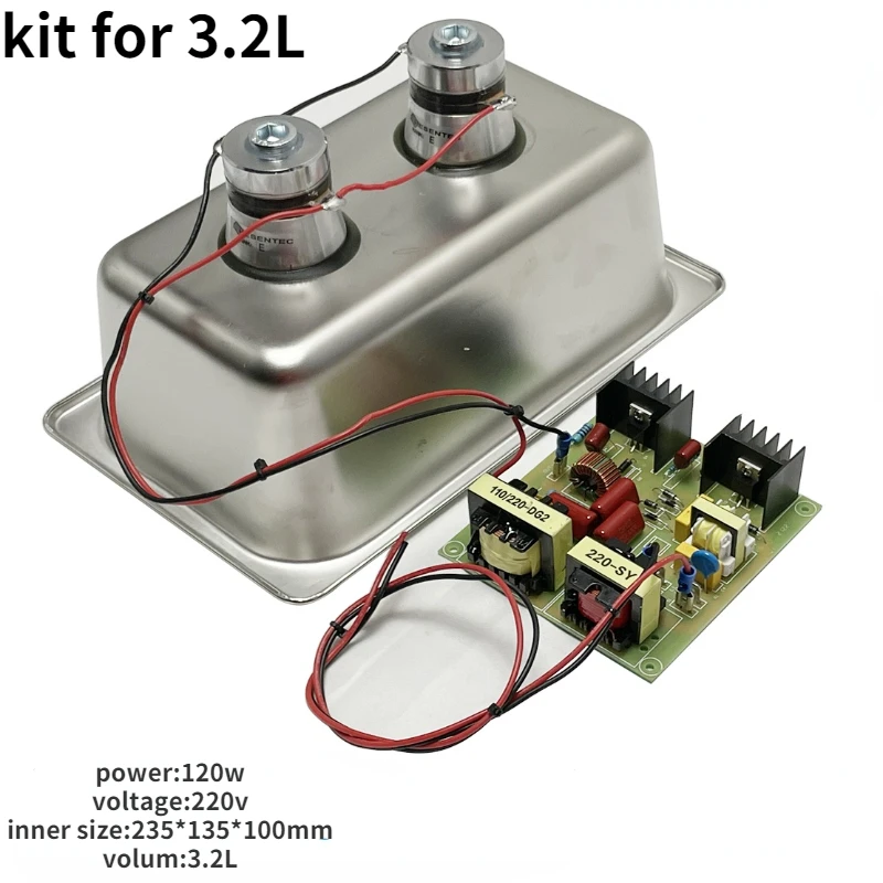 DIY ultrasonic cleaner replacement kit 3.2/6.5L board transducer basin