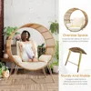 Outdoor Egg Chair, Oversized Wicker Patio Chairs with 6.69'' Cushions,350LBS Capacity, Indoor Round Rattan Nest Chair with Stand 4
