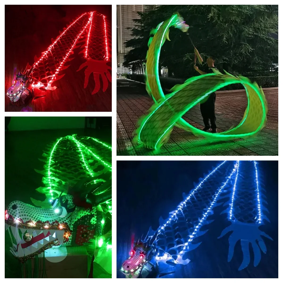 Outdoor Fitness Colorful Props Dragon Luminous Dragon Dance Toys Festival Gifts Children's Parent-child Fun Interactive Toys 2