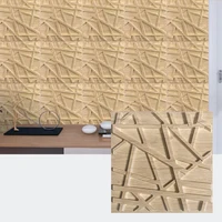 แผ่นผนังตกแต่งภายใน 3 มิติ 10 ชิ้น, แผ่นผนังลายไม้โอ๊คธรรมชาติ, สติ๊กเกอร์ติดผนังลายเพชรสำหรับห้องนั่งเล่น, ห้องนอน, ล็อบบี้ 4