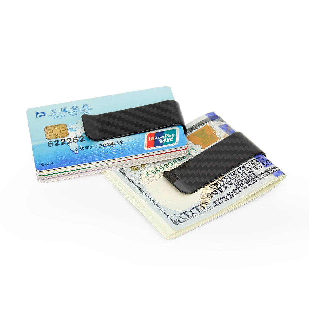 Unique Gift 22mm Durable Real Carbon Fiber Credit Card Holder Mini 3K Twill Money Clip