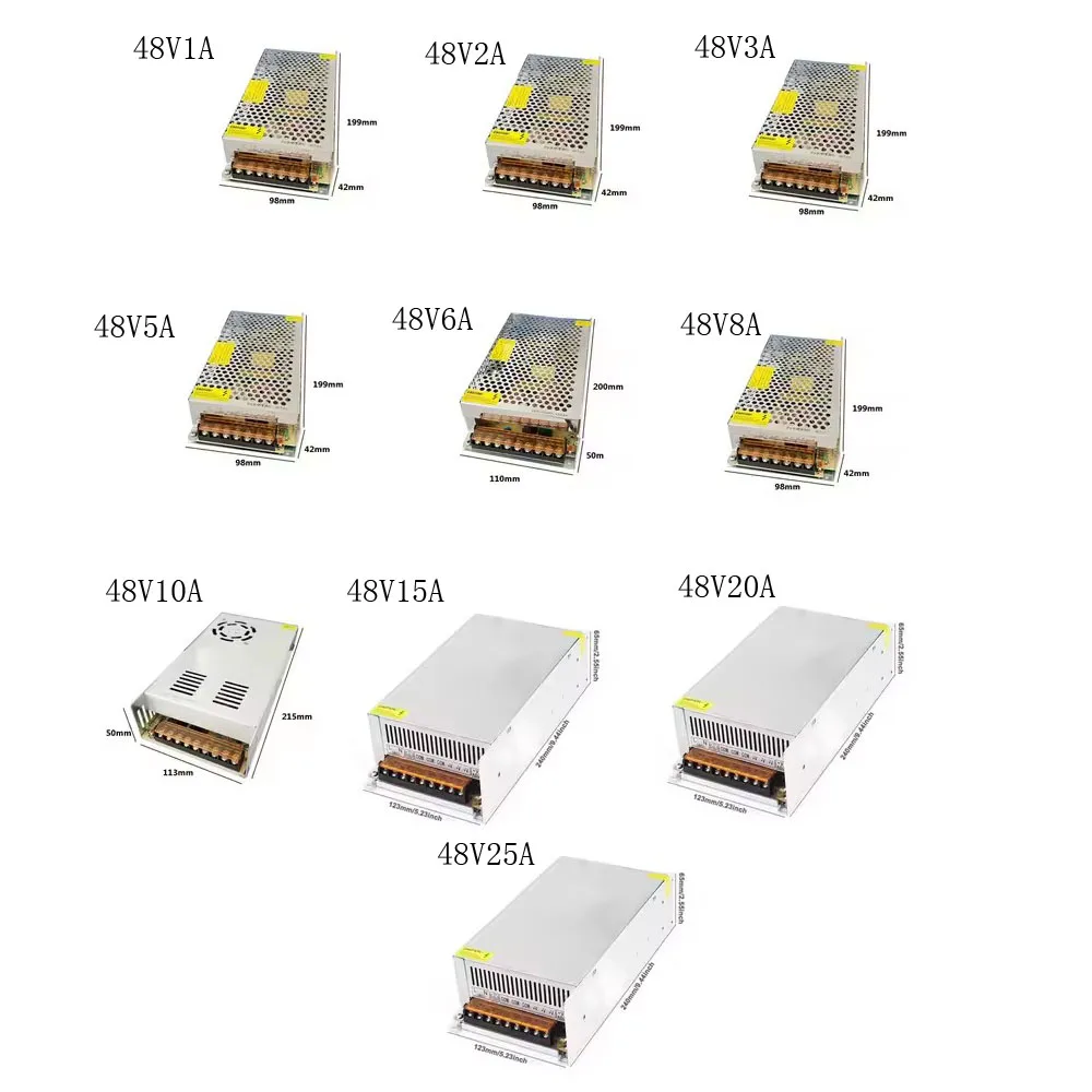 Power Supply Adapter DC 5V 12V 24V 36V 48V Switching 2A 3A 4A 5A 8A 10A 15A 20A 30A 40A 50A Transformer LED lighting