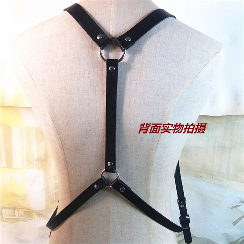 Rave Costume Gothic Leather Tops Fetish Men Gay Chest Harness Belts Adjustable Bondage Cage Body Harness Strap Punk for BDSM