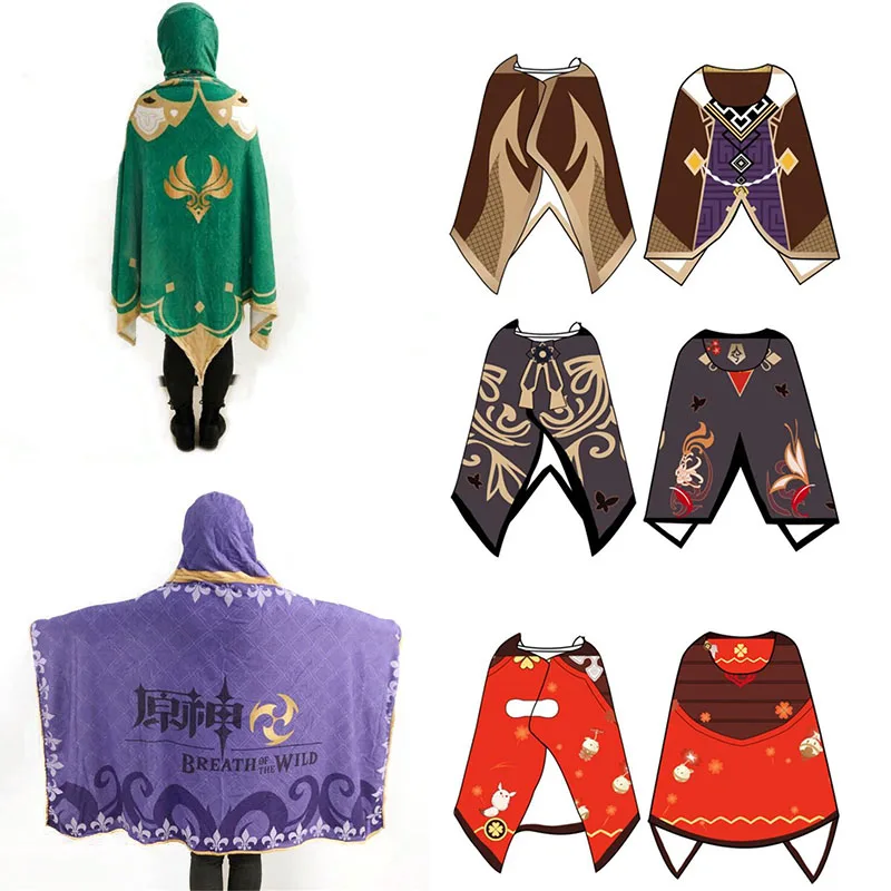 

Genshin Impact Warm Coat Cape Blanket Keqing Barbatos Cosplay Costume Cloak Hoodies Flannel Easy Wear Game Accessories