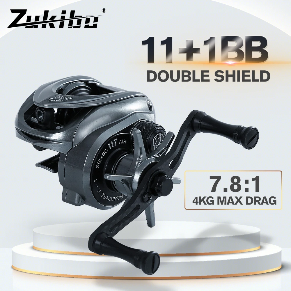 Zukibo Sembo 117g Ultralight Baitcasting Reel Carbon 7.8:1 High Speed 11+1BB 4KG