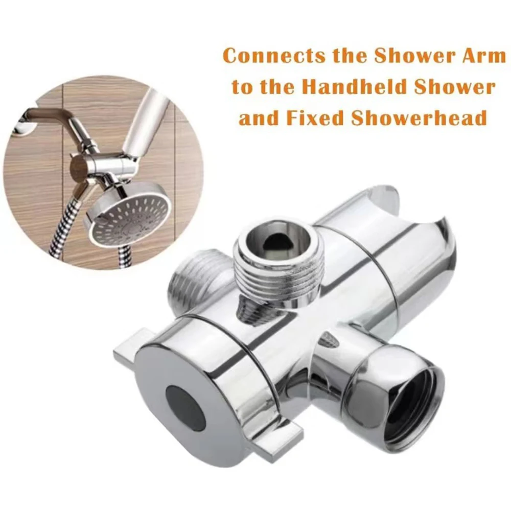 3-Way Shower Arm Diverter Valve Adjustable G1/2" Switch Faucet Adapter Hand Showerhead Connector Splitter Bathroom Accessories