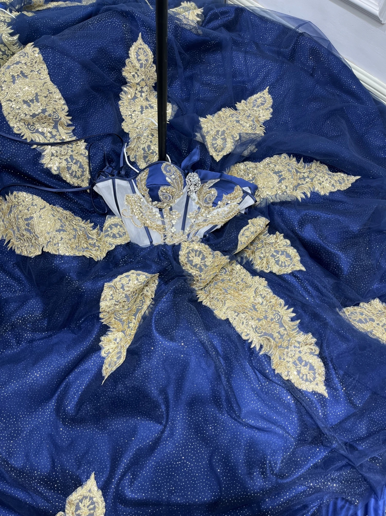 AA31 Navy Blue Quinceanera Dresses With Cape Princess Sweet 14 16 Girls Birthday Party Prom Gown vestidos de 15 Anox
