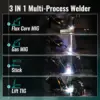 MIG Welder, 110V/220V Dual Voltage Gas/Gasless Flux Core MIG Welder/Lift TIG/Stick 3 in 1 Synergic MIG145 9GEN Welding Mach 4