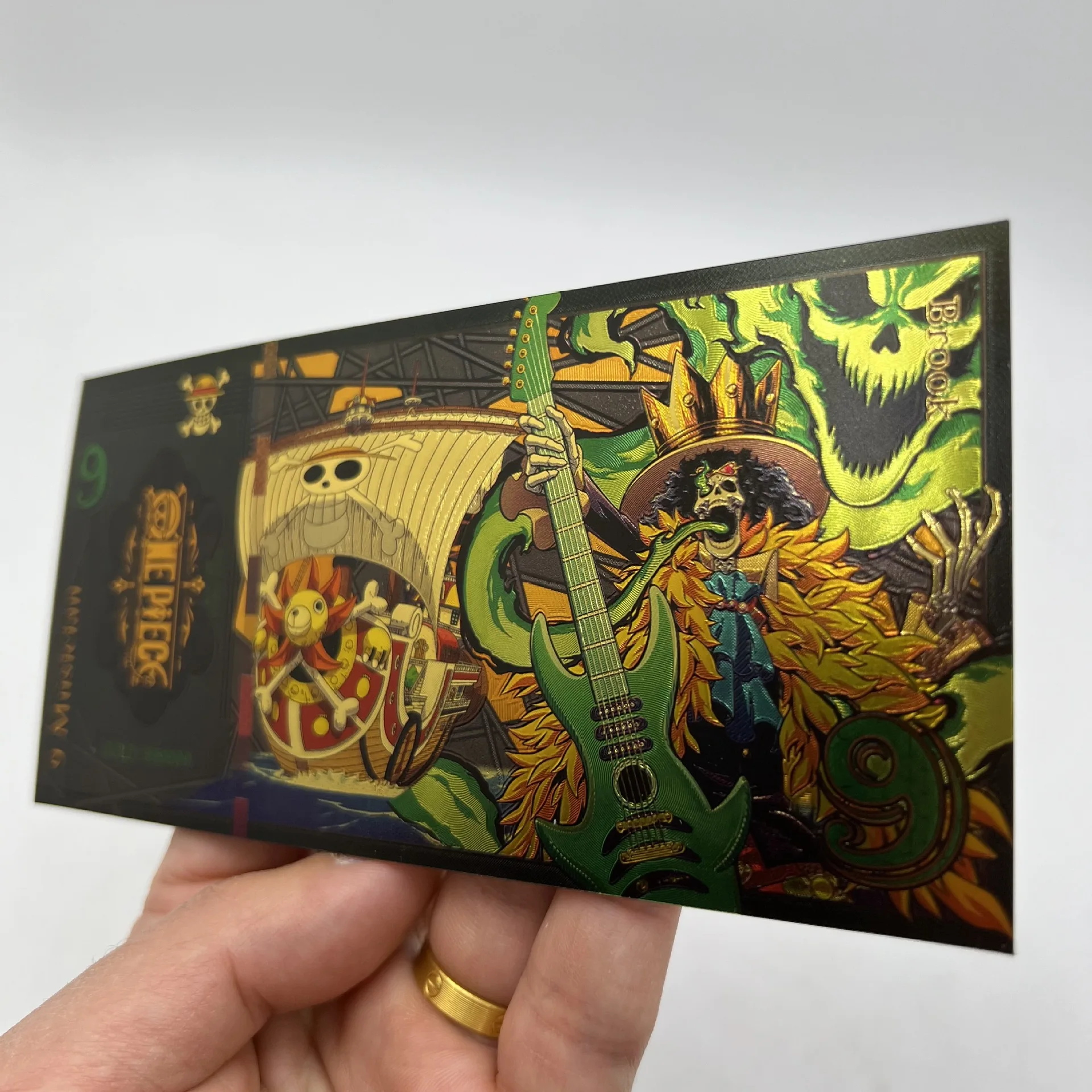 Anime One Piece Toy Golden Cards PVC Zoro Luffy Nika 10 Kinds Commemorative Banknote Collections Toys Gifts For Party