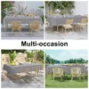 Kitinjoy Rectangle Table Cloth Waterproof Vinyl Tablecloth with Flannel Plastic Plaid Table Cover Dining Picnic Indoor Outdoor 5