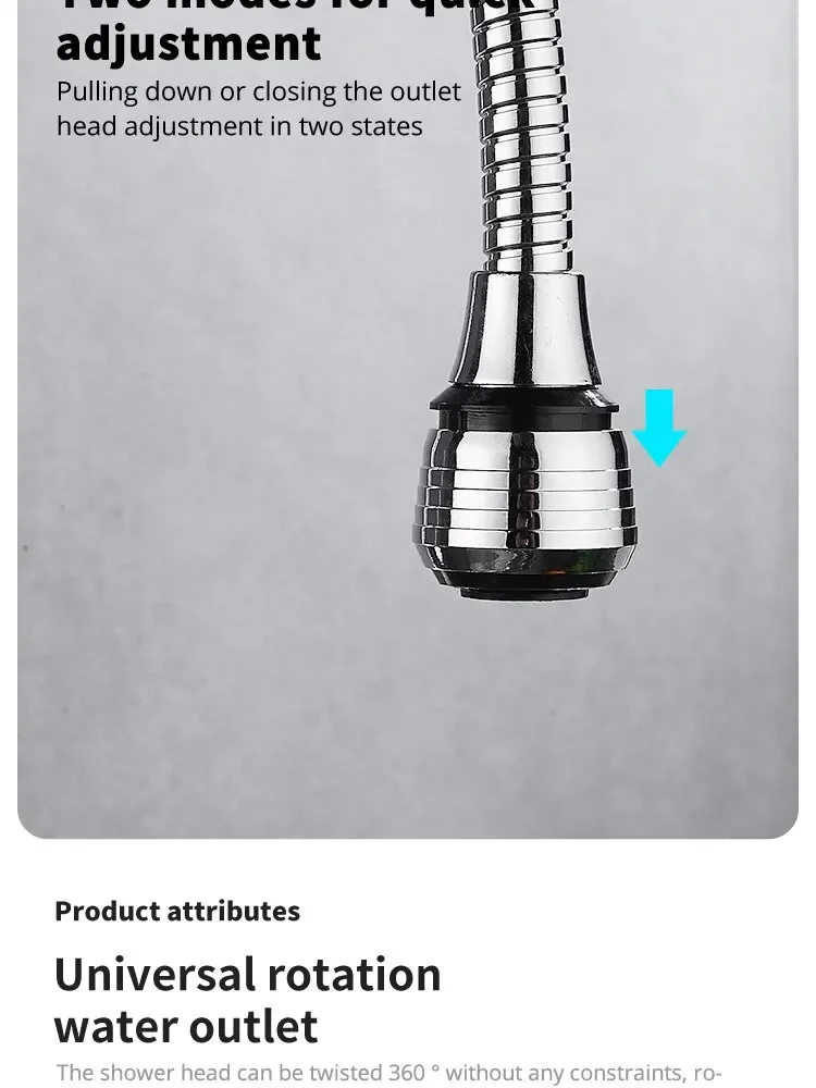 Description Picture 3 of item360 Degree Faucet Anti Splash Head Kitchen Water Saver Universal Rotating Bubbler Filter Nozzle Booster Nozzle Kitchen Tools