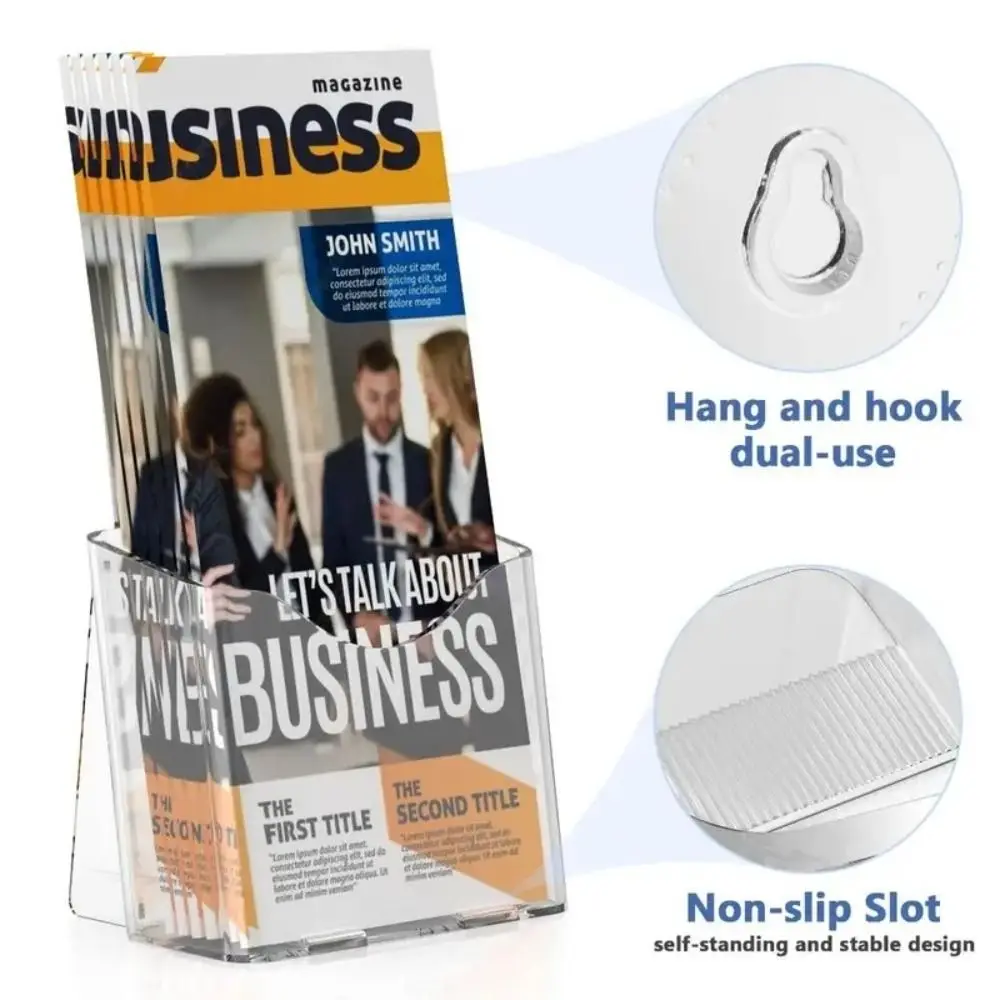 1 Pc Transparent Acrylic A6 Brochure Holder Diy Pamphlet Holder Flyer Display Stand For Pamphlet Booklet Menu magazine holder
