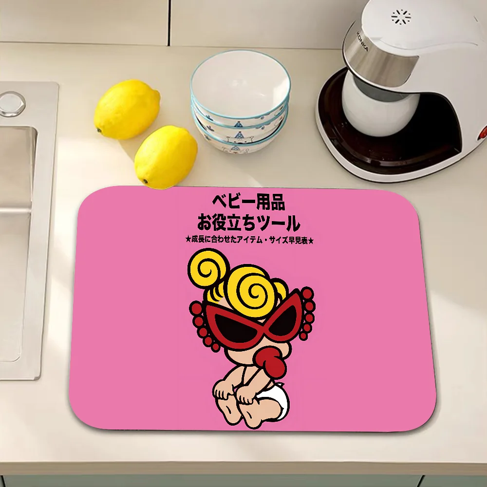 Japan Fashion Hysteric Mini Non-slip Fast Water Absorption Anti-scalding Imitation Tile Printing Coffee Machine Draining Pad 4