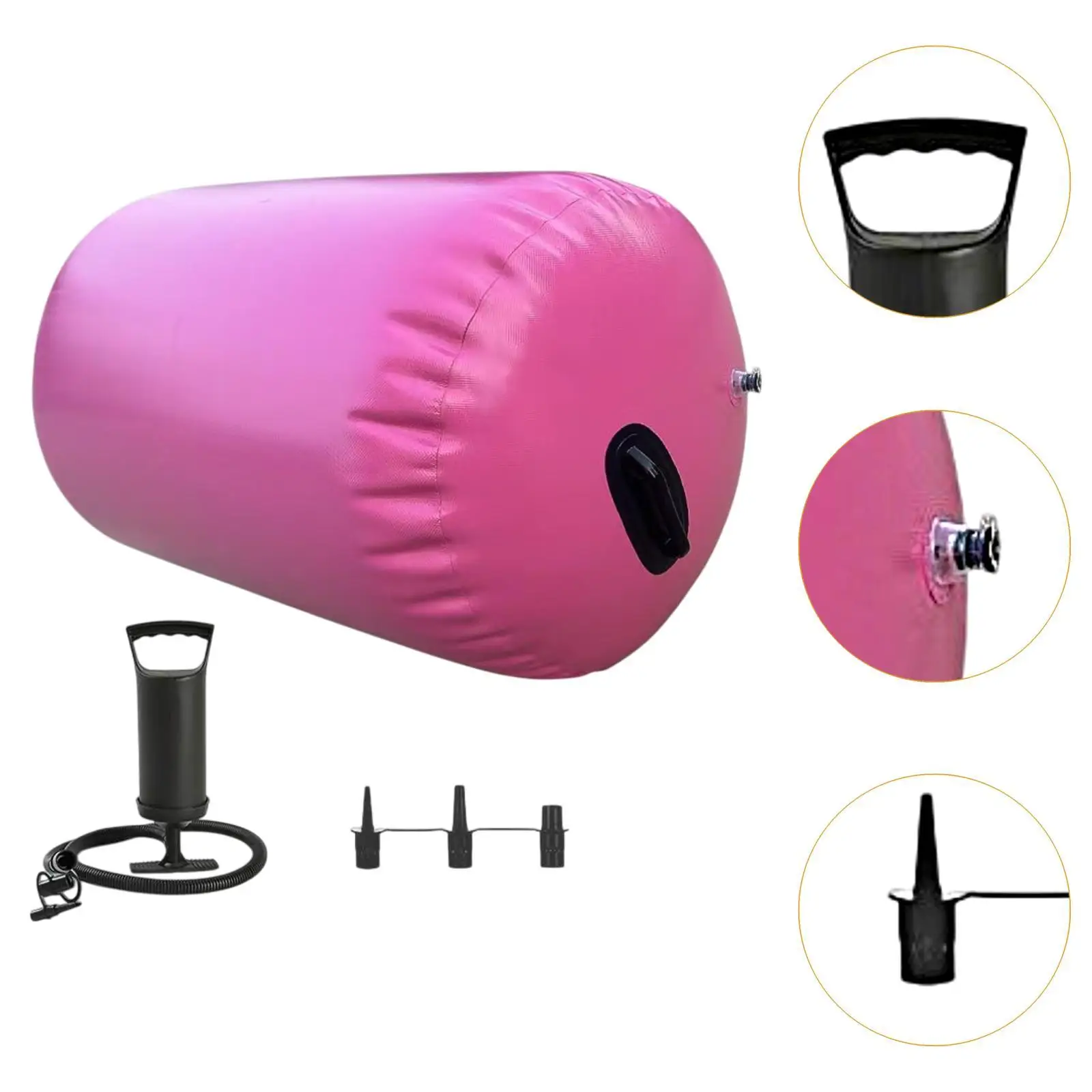 Gymnastics Barrel Air Roller with Air Pump, Yoga Mat, Inflatable Tumbling Barrel