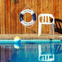 

HOT Nautical Style Welcome Decor Marine Life Buoy Decor Wall Hanging For Decorating Homes Bars Cafes Beach Restaurants