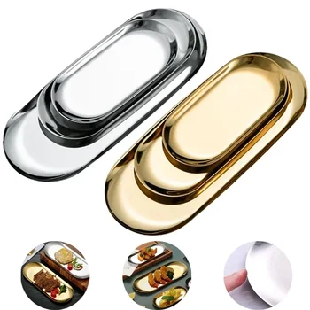 Vassoio portaoggetti per cosmetici in acciaio inossidabile Vassoio portaoggetti per strumenti per unghie finte Piatto per attrezzature per nail art Vassoio dentale chirurgico per medico 1