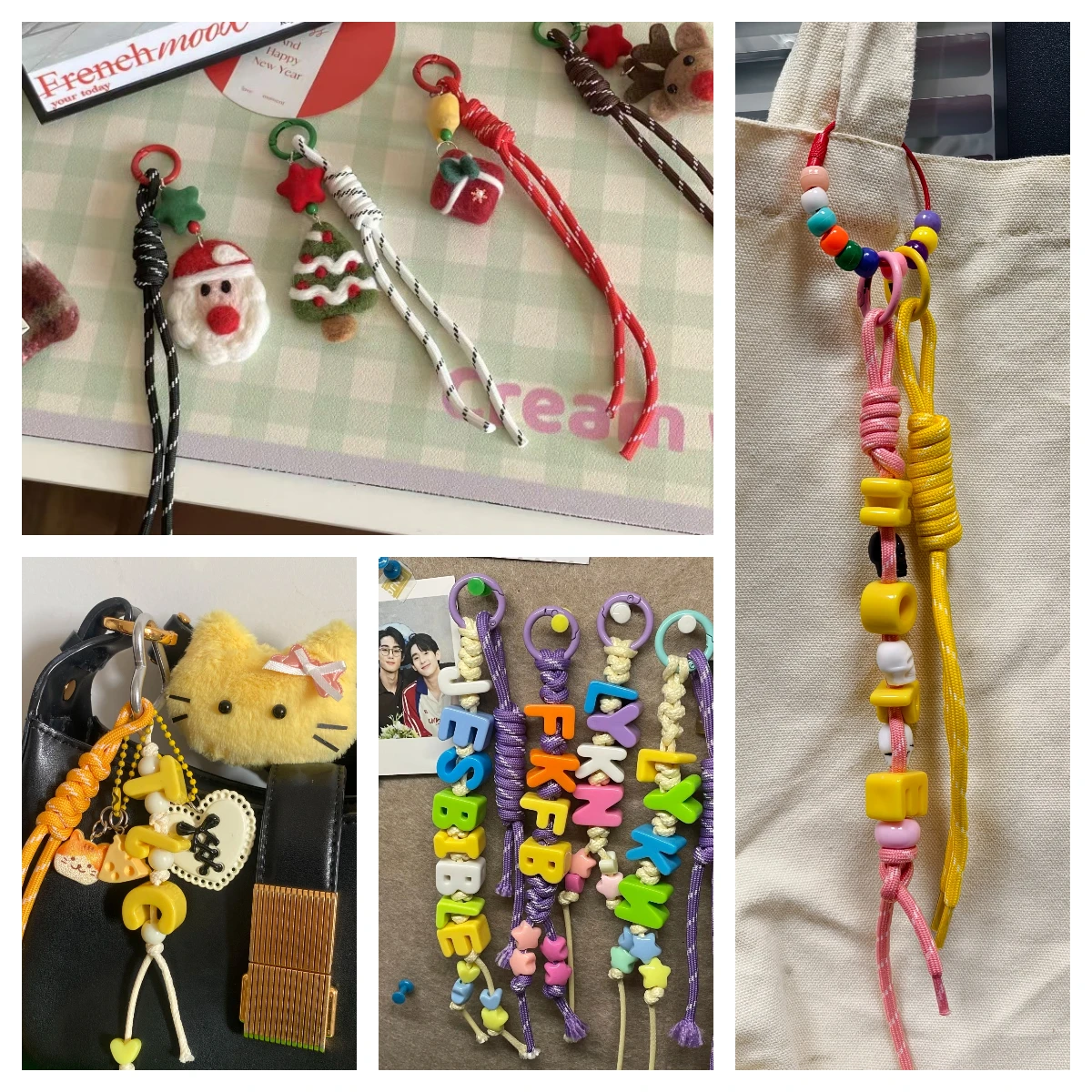 Vibrant Nylon Woven Rope Charms for Keychain and Bag Pendant Accessories