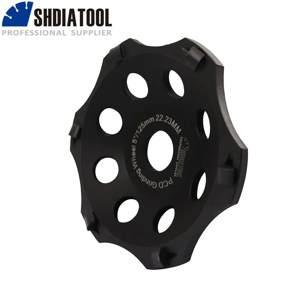 SHDIATOOL 다이아몬드 컵 휠 PCD 그라인딩 휠, 폴리 결정질 제거 에폭시 코팅 접착제, 콘크리트 115mm, 125mm, 4.5 인치, 5 인치, 1 개