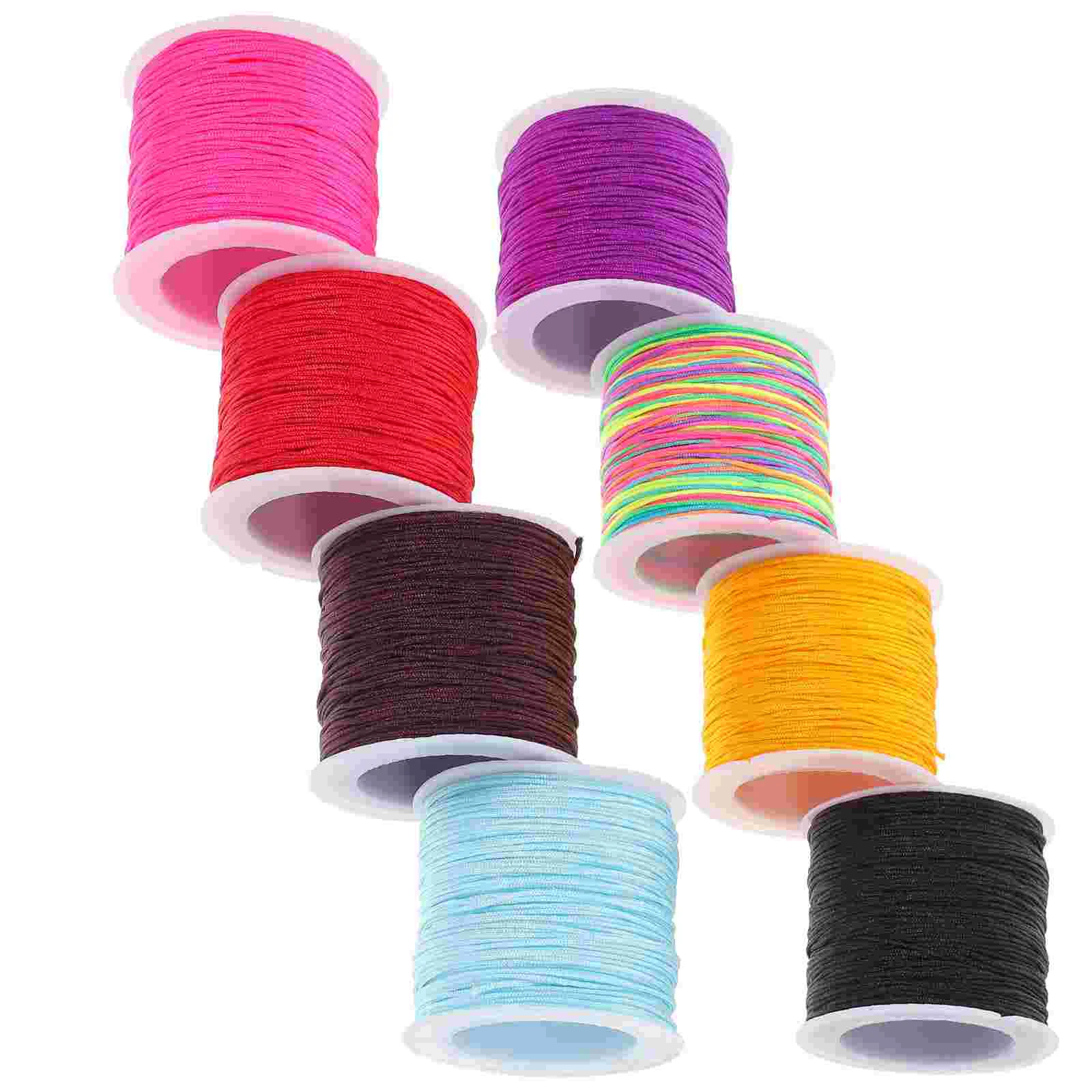 

8 Rolls of Braided Jewelry Cord Knitting Cord for Bracelet Braided Bracelet Cord Braided Rope Roll