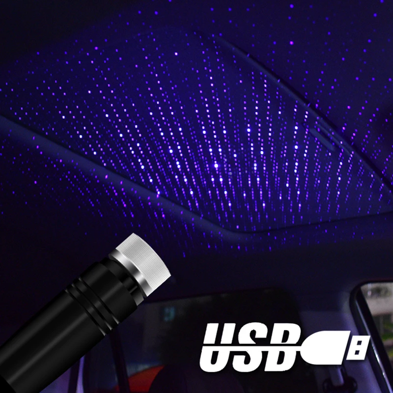 Mini LED Car Roof Star Night Light Projector Atmosphere Galaxy Lamp USB Decorative Adjustable