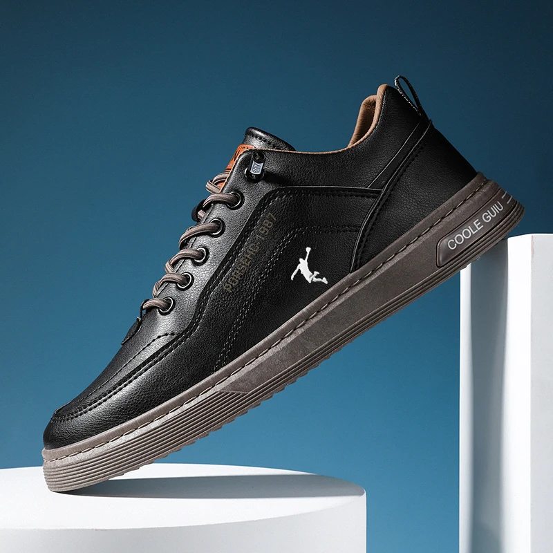 Luxury Men's Shoes Spring Men's Casual Leather Shoes Korean Fashion All-Matching Sports Fashion Shoes Men's White Male Footwear 2