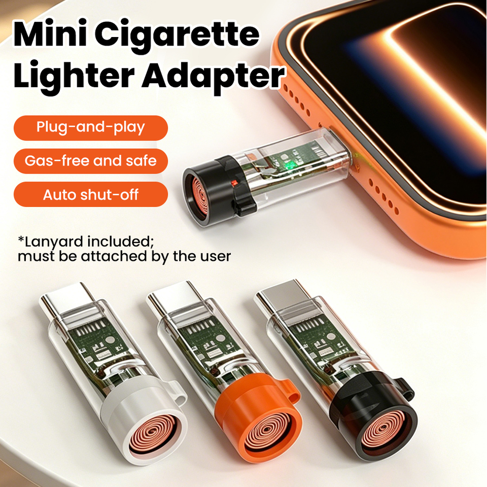 Portable Mini Type C Mobile Phone Cigarette Lighter Adapter Windproof Outdoor Blowing USB C Cigarette Lighter For iPhone15 16 17