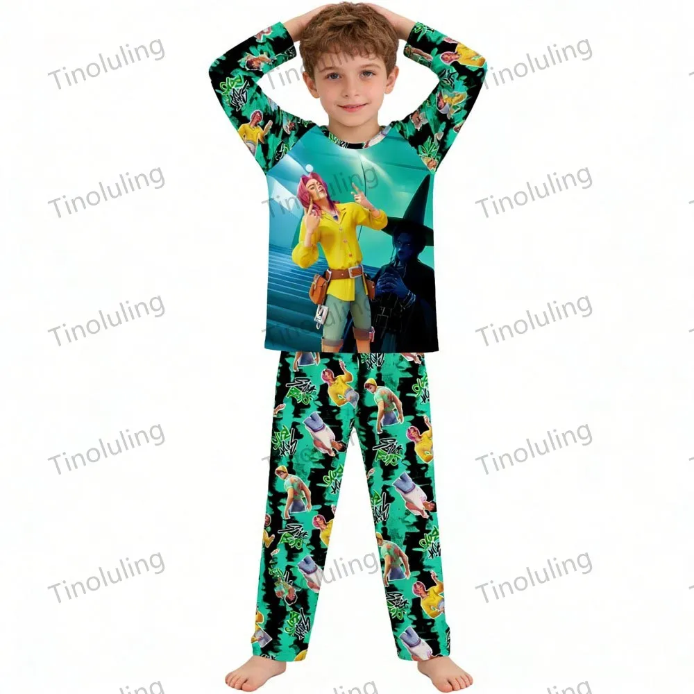 KPop Demon Hunters Huntrix Kids Pajamas Set Long Sleeve Girls Clothing 2pcs Children's Sleepwear Cartoon Boys Nightwear 3-14Y Sa982c3fa63bc44fcafd104abf36c7b05j