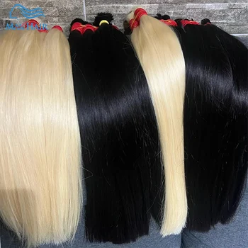 Maxhair No Trama 613 Tessuto Dei Capelli Umani Biondi Capelli Umani Lisci 1B 613 Ombre Biondi Vietnamiti Fasci di Capelli Lisci Remy