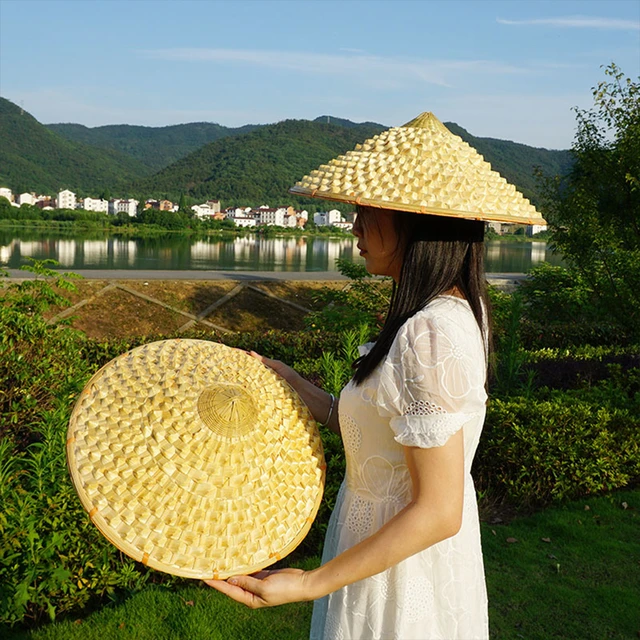 Sombrero ligero sin presión para el cuello, sombrero de bambú para