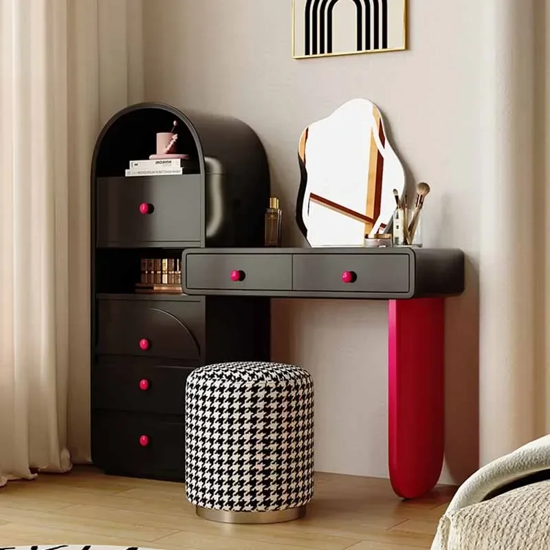 Woman Coiffeuse Dressers Dressing Table Mirrors Storage Stool Vanity Table Mirrors Women Minimalist Jeweler Dresser Makeup Stand Tocador De Maquillaje Home Decoration Aesthetic