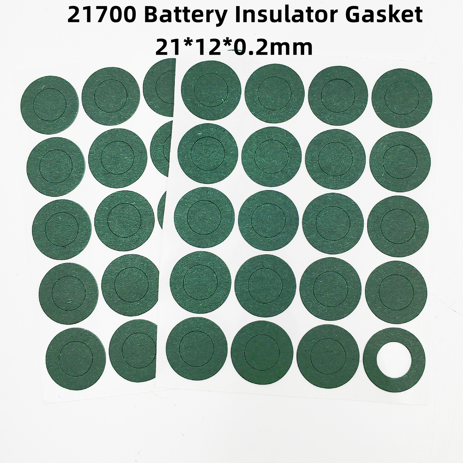 100PCS 21700 0.2mm Battery Insulation Gasket Barley Paper Battery Pack Cell Insulating Patch Electrode Green Insulated Pads