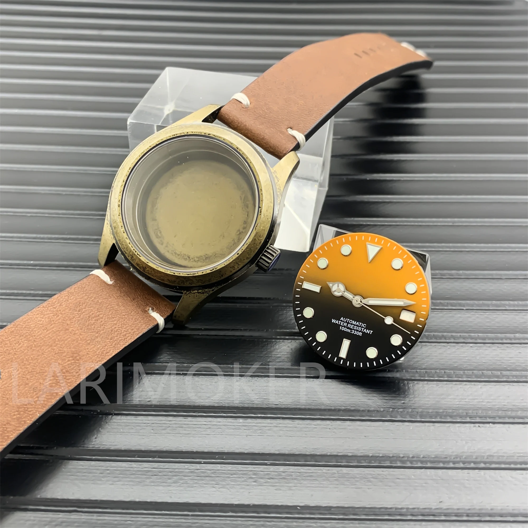 Bronze Pilot Case with Glow-in-the-Dark Dial & Rubber Strap
