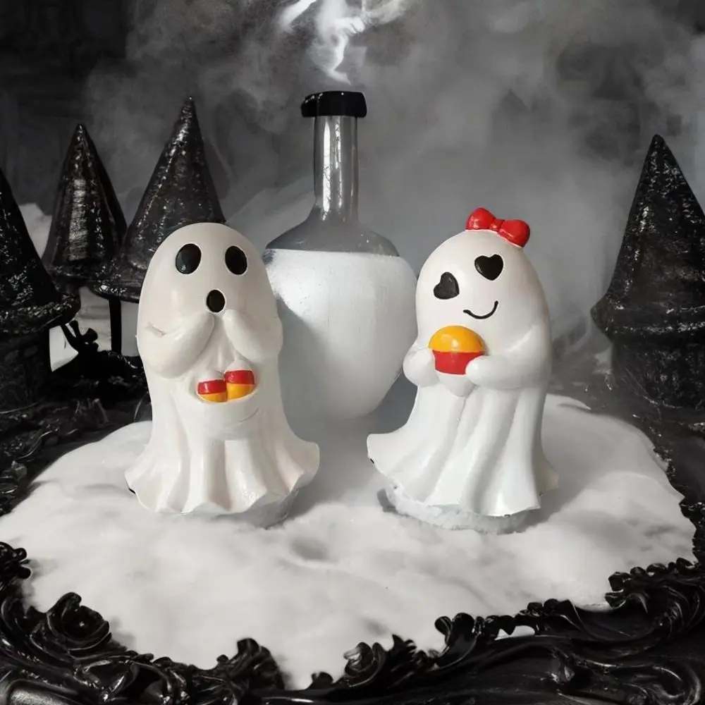 Atmosphere Decoration Resin Halloween Ghost Figurine Cute Cartoon Ghost Art Sculpture Waterproof Ghost Statue Ornament Bedroom