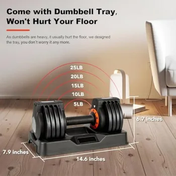 55LB Pair, Adjustable Weight Dumbbell Set with Non-slip Quick Adjust Swivel Handle, Dumbbell Home Gym Fitness Equipment for 3