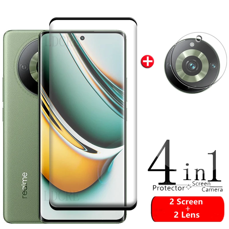 4-In-1 Per Realme 11 Pro Glass Per Oppo Realme 11 Pro Glass Protective Hd 9H Screen Protector Per Realme 11 Pro Plus Lens Glass