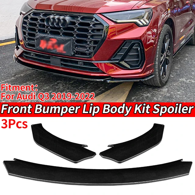 3 pezzi in fibra di carbonio Look auto paraurti anteriore labbro deflettore  splitter Body Kit diffusore accessori ABS per Audi Q3 2019 20 21 2022 -  AliExpress